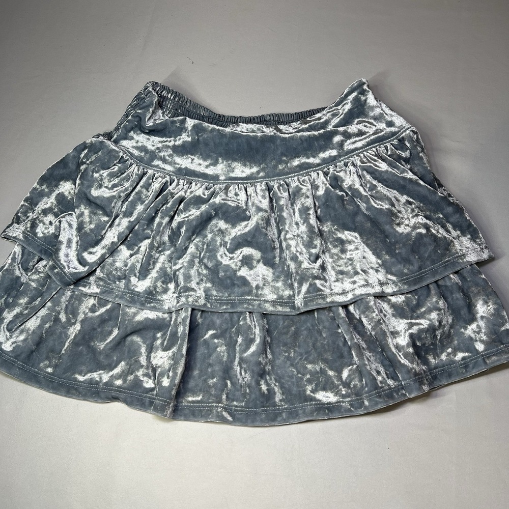 Girls Gap Size 8 Medium Kids Velvet Blue Tiered Mini Skirt Youth